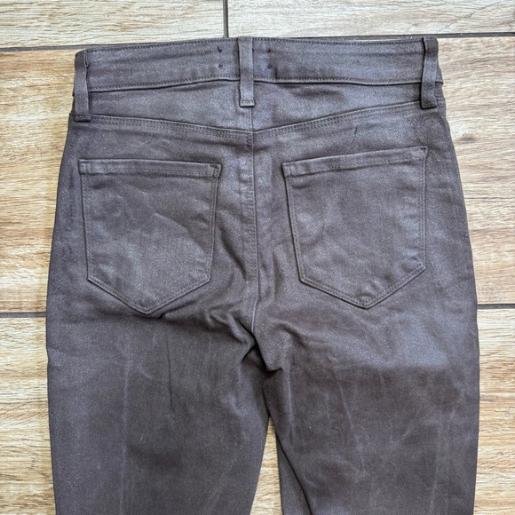 L’agence High Rise Marguerite Skinny Espresso Brown Coated Size 24 Stretch Jeans - Picture 5 of 12